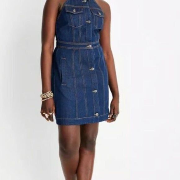 Women's Collared Denim Mini Dress (Size 10) BLUE ~ NEW!!! - Picture 3 of 9